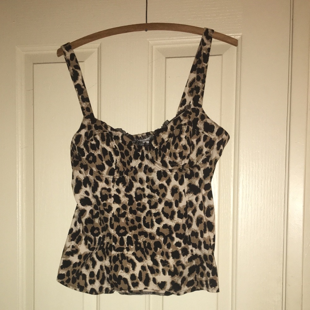 G by Guess leopard bustier top size XL